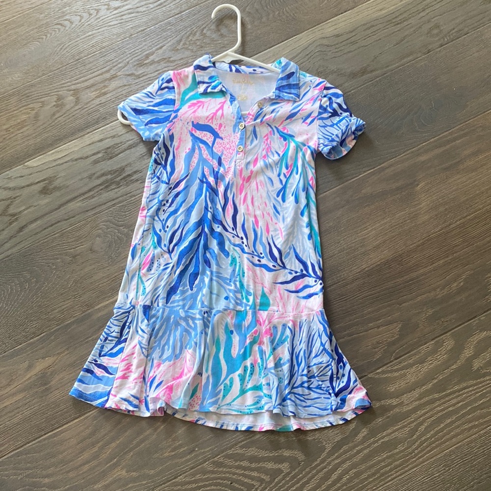 Lilly Pulitzer girls size M 6/7 collared short sleeve dress